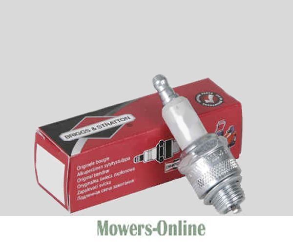 P - Mowers Online Spark plug with red packaging box