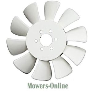 Plastic fan blade assembly for lawn mower