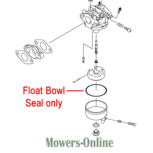 Float bowl seal carburetor component diagram