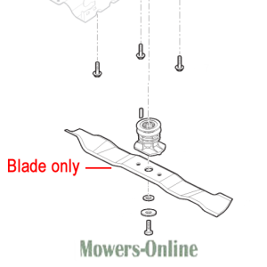 Lawn mower blade assembly diagram with parts