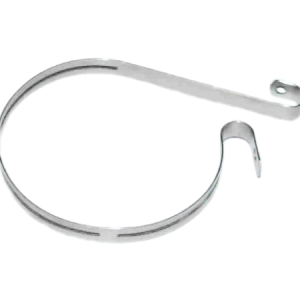 Metal retaining strap with hook attachment