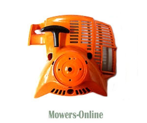 ftmxt2ekeie.jpg - Mowers Online Orange chainsaw engine starter housing assembly