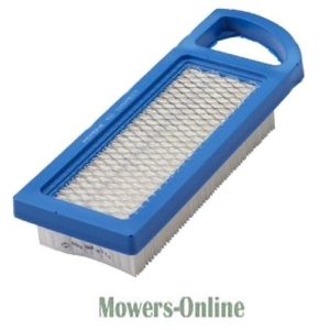 Rectangular air filter with blue frame and handle