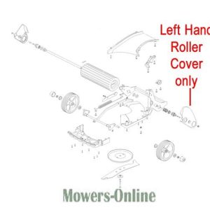 Left hand roller cover exploded parts diagram