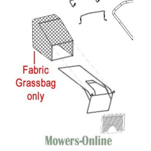Fabric grassbag assembly diagram for lawn mower