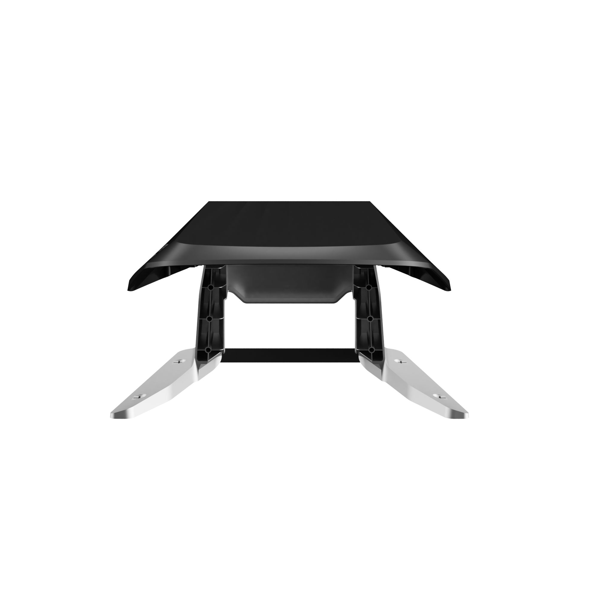 g0yatspkqp4.jpg - Mowers Online Black trapezoid gaming desk with metal legs
