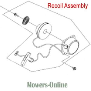 Recoil assembly diagram for lawn mower