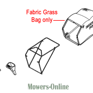 Fabric grass bag for lawn mower