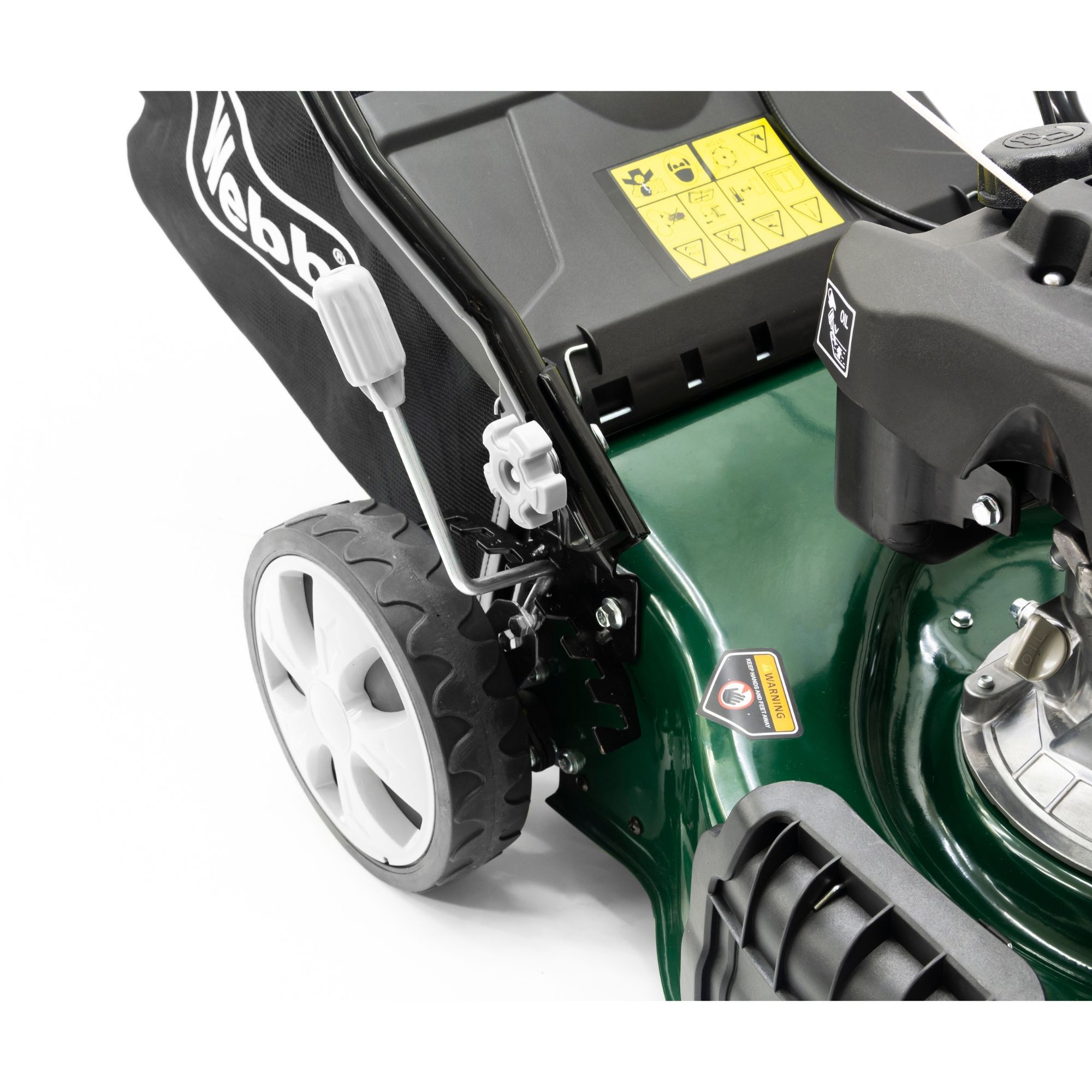 gg52tc35xuq.jpg - Mowers Online Green lawn mower with black engine top view
