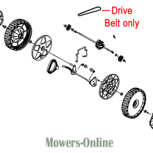 Lawn mower drive belt and pulley system diagram
