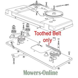 Toothed belt mower deck parts diagram exploded view