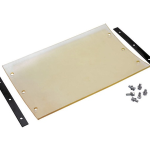 Wooden work platform with black handles and hardware