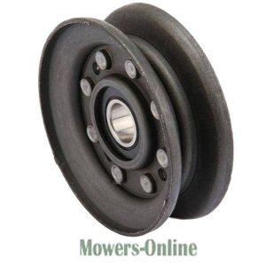 Deck pulley with bearing and bolt holes