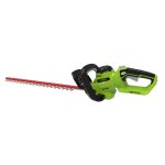 Electric hedge trimmer with red blade