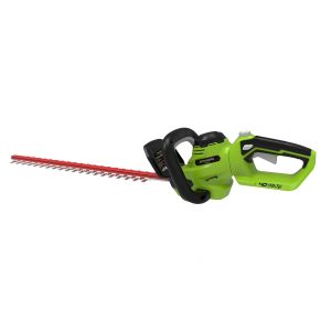 Electric hedge trimmer with red blade