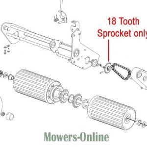 18 tooth sprocket and mower drive shaft assembly diagram