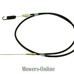 Lawn mower drive cable with spring and hook