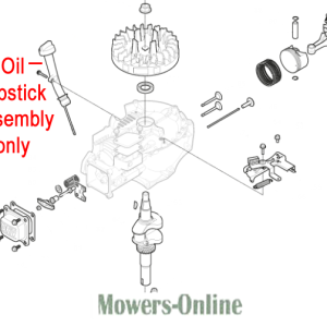 Engine oil dipstick assembly diagram