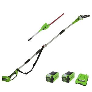 Cordless pole saw and hedge trimmer combo kit
