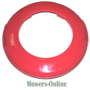 Red circular lawn mower deck ring