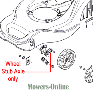 Lawn mower wheel stub axle parts diagram