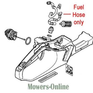 Lawn mower fuel hose assembly diagram