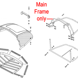 Main frame parts for vehicle hood assembly
