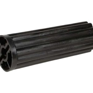 Black ribbed rubber roller for lawn mower