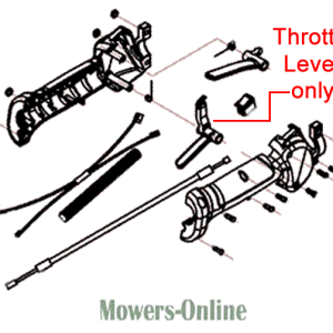 Throttle lever assembly diagram for lawn mower