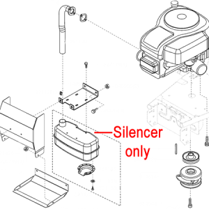 Small engine silencer assembly diagram