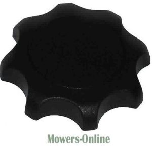 Black star-shaped knob or handle.