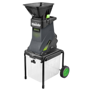 Handy electric garden shredder with collection bin