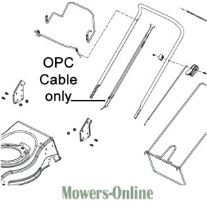 OPC cable and mower deck components diagram