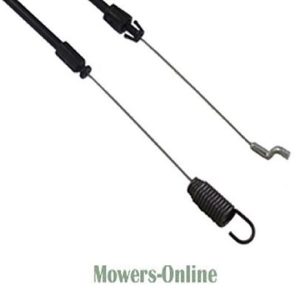 Lawn mower deck belt with spring tensioner