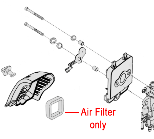 htuotlflgjz.png - Mowers Online Air filter assembly diagram with parts