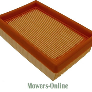 Rectangular pleated air filter for lawn mower