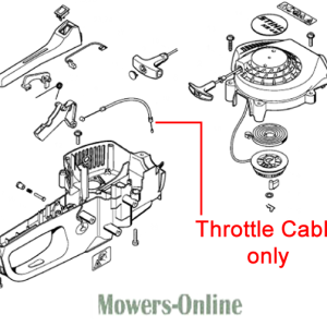 Throttle cable parts diagram for lawn mower