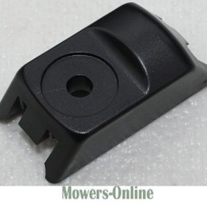 Black plastic lawn mower engine air filter cover