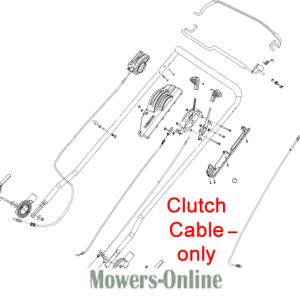 Clutch cable assembly diagram for lawn mower