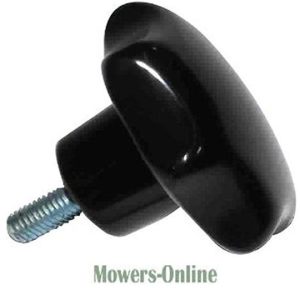 Mower deck wheel with threaded bolt attachment