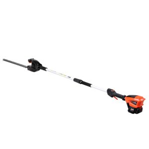 Cordless pole hedge trimmer with extension shaft