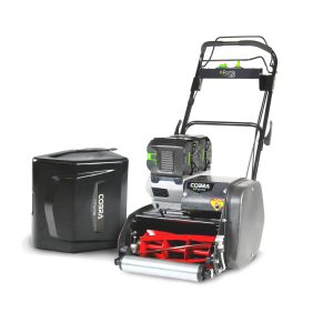 Cordless self-propelled lawn mower with battery and charger