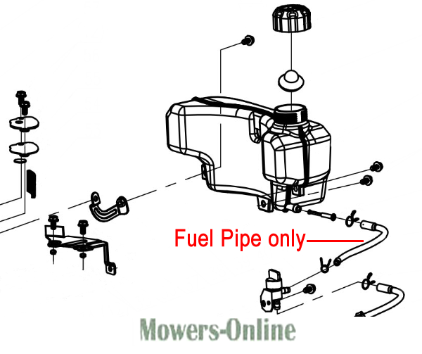 ibgythdkz2v.png - Mowers Online Lawn mower fuel pipe and tank assembly diagram