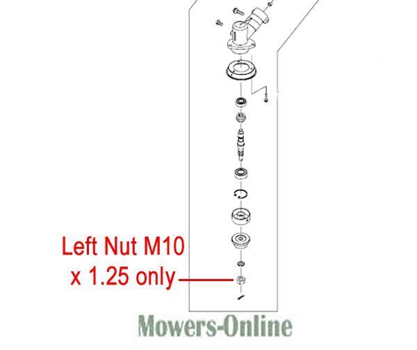 P - Mowers Online Left Nut M10 x 1.25 parts diagram