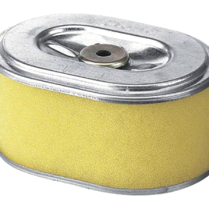 Yellow rectangular air filter with metal cover