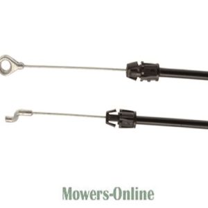 Two lawn mower control cables with connectors