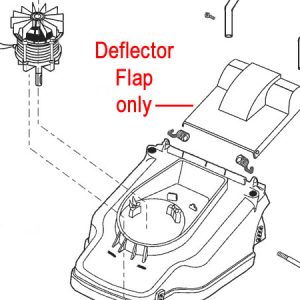 Lawn mower deflector flap assembly diagram
