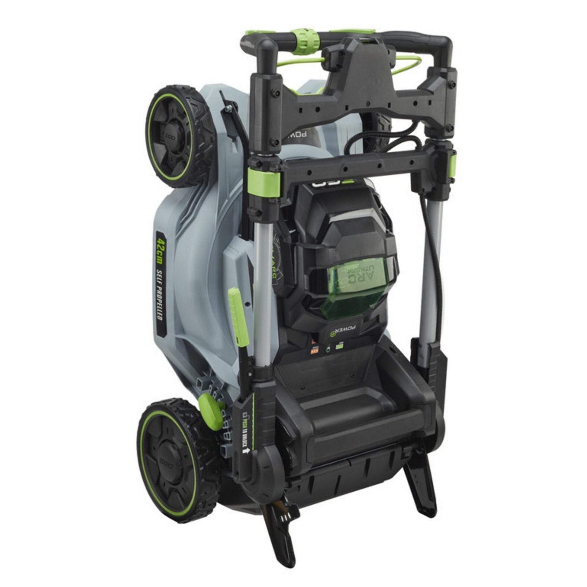 ikrhrccvldl.jpg - Mowers Online Compact folding pressure washer with green accents