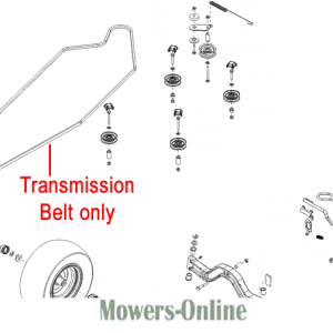 Transmission belt parts diagram for lawn mower