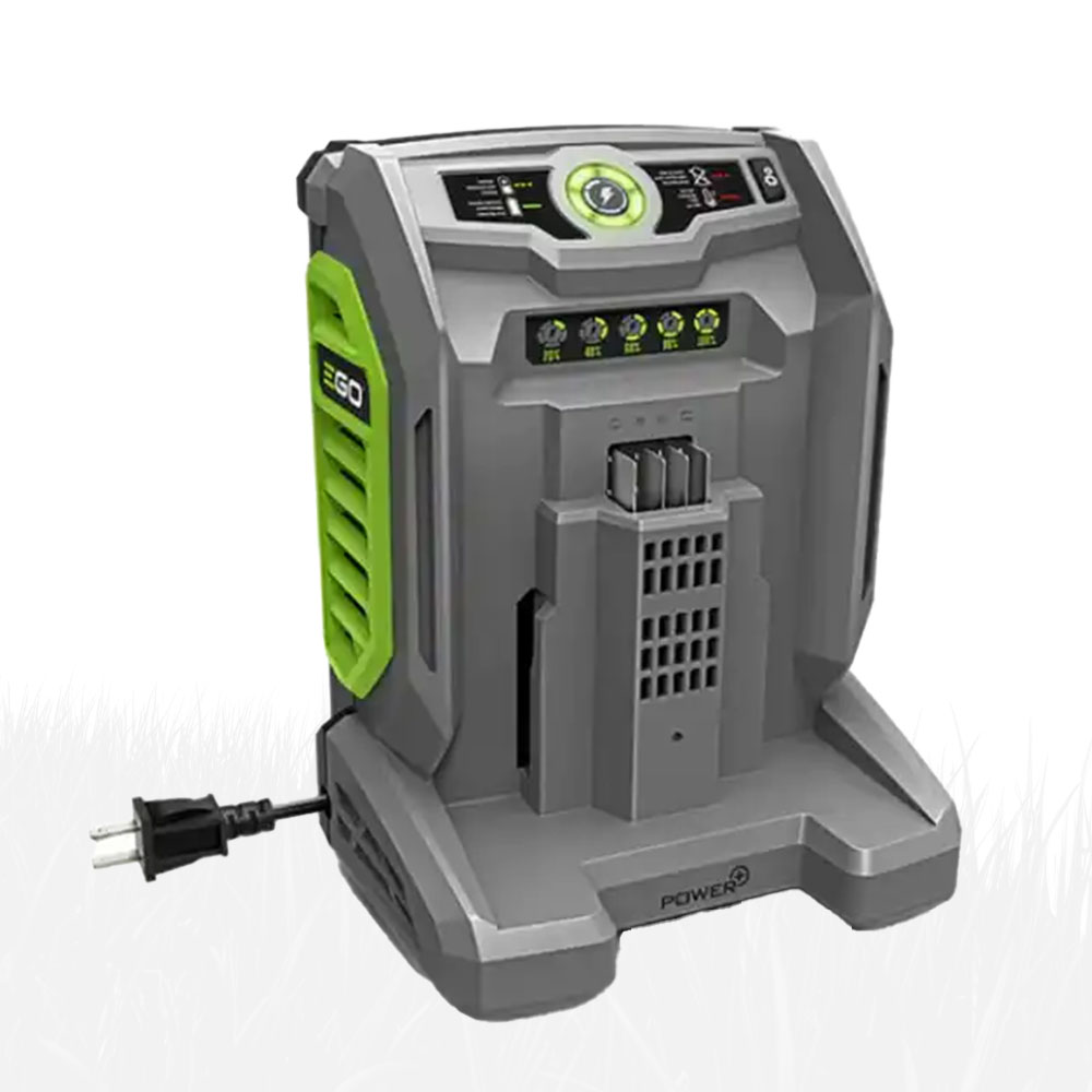 ip344skpmtl.jpg - Mowers Online Portable power station battery charger with green accents